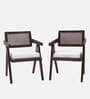 Teak Trend Teak Wood Arm Chair In Brown Finish (Set of 2)