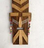 Teak Wood Dark Hand Painted Wall Mask