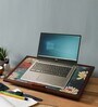 Teak Wood Portable Laptop Table with Lotus Print