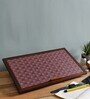 Teak Wood Portable Laptop Table with Medallion Print