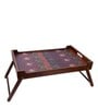 Megan Solid Wood Portable Table in Multi Colur & Brown