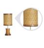 Erika Beige Natural Fiber Shade Table Lamp With Wood Base