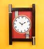 Brown Teak Wood Traditional Wall Clock