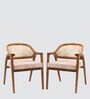 Teak Trend Solid Wood Arm Chairs in Teak Colour Set of 2