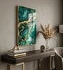 Teal & Gold Abstract Rectangular Wall Art 12 x 18 Inch