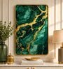 Teal & Gold Abstract Rectangular Wall Art 12 x 18 Inch
