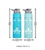 Teal & Mist Green 750Ml Each Clear Grip Borosilicate Glass With Protective Silicone Sleeve (Set Of 2) Water Bottle