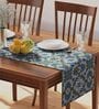 Alhambra (70x13) Teal Blue & White Cotton Table Runner