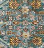 Teal  Abstract Polypropylene 59x24 Inches Machine Made Floor Runner