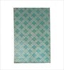 Teal Geometrical Wool 5 ft x 7 ft Hand Tufted Carpet
