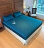 Teal 100% Cotton Satin Plain Double Bedsheet with 2 Pillow Covers Spring Summer 2025 Collection