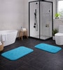 Teal Absorbent and Quick-Dry Polyester Bath Mats 40x60 cm