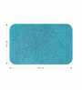 Teal Absorbent and Quick-Dry Polyester Bath Mats 40x60 cm