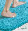 Teal Absorbent and Quick-Dry Polyester Bath Mats 50x70 cm