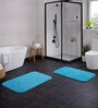 Teal Absorbent and Quick-Dry Polyester Bath Mats 50x70 cm