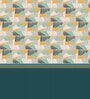 Teal Abstract 144 TC Cotton King Sized Double Bedsheet with 2 Pillow Covers Rushmoor SS23 Collection