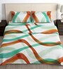 Teal Abstract 180 TC Microfiber 4 Pieces Bedding Set Arena Collection