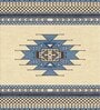 Teal Traditional Wool 4 ft x 6 ft Flatweave Carpet