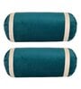 Teal and Cream Stripes TC Velevt 2 Bolster Covers