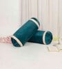 Teal and Cream Stripes TC Velevt 2 Bolster Covers