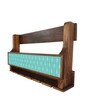 Teal Arrows Wine Rack in Natural Brown Finish