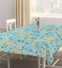 Teal Blended Cotton Floral 72x52 Inches Table linen
