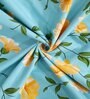 Teal Blended Cotton Floral 72x52 Inches Table linen