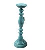 Teal Blue Iron Candle Holder for Home & Festive Decor