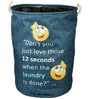 Teal Blue Polyester Slub 50 Ltr (1Pc) Laundry Basket with Lid