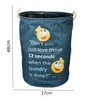 Teal Blue Polyester Slub 50 Ltr (1Pc) Laundry Basket with Lid