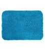 Teal Blue Solid 100% Polyester AntiSkid Bathmat