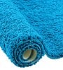Teal Blue Solid 100% Polyester AntiSkid Bathmat