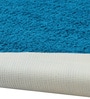 Teal Blue Solid 100% Polyester AntiSkid Bathmat