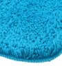 Teal Blue Solid 100% Polyester AntiSkid Bathmat