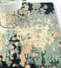 Buy Teal Wool and Viscose Abstract 4 x 6 Feet Hand Tufted Carpet