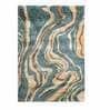 Buy Teal Wool and Viscose Abstract 4 x 6 Feet Hand Tufted Carpet