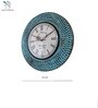 Teal Colour Engineered Wood Distress Finish Dotted Wall Clock