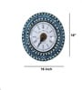 Teal Colour Engineered Wood Distress Finish With Marble Rings Wall Clock