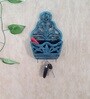 Teal Colour Sheesham Wood Key Holder in Distress Finish