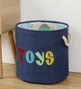 Teal Cotton Toys 11 Ltrs Laundry Basket Cum Kids Storage Organizer