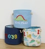 Teal Cotton Toys 11 Ltrs Laundry Basket Cum Kids Storage Organizer