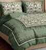 Teal Traditional 350 TC Cotton King Sized Bed Sheets with 2 Pillow Covers