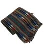 Teal Cotton Stripes 60X46 Inches Reversible Throw