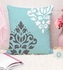 Teal Cotton Ethnic motif 16x16 inches Cushion Covers (Pack of 5)