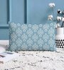 Teal Cotton Ethnic motif 18x12 inches Cushion Covers (Pack of 2)