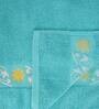 Teal Cotton Patterned 500 GSM Towel Set 8 Pieces
