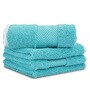 Teal Cotton Patterned 500 GSM Towel Set 8 Pieces