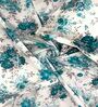 Teal Floral 150 TC Cotton Single Bed Sized Bed Sheets With 1 Pillow Cover