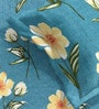Teal Floral 144 TC Microfiber Queen Sized Double Bedsheet with 2 Pillow Covers