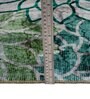 Teal Green Floral Polyester 8' X 10' Machine Made Carpet